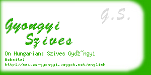 gyongyi szives business card